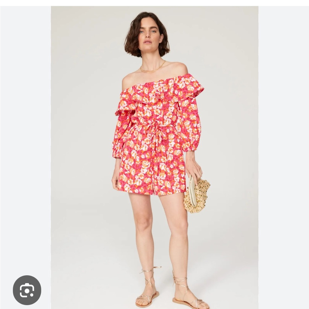Peter Som Collection Floral Off The Shoulder Romper‎ Size 10